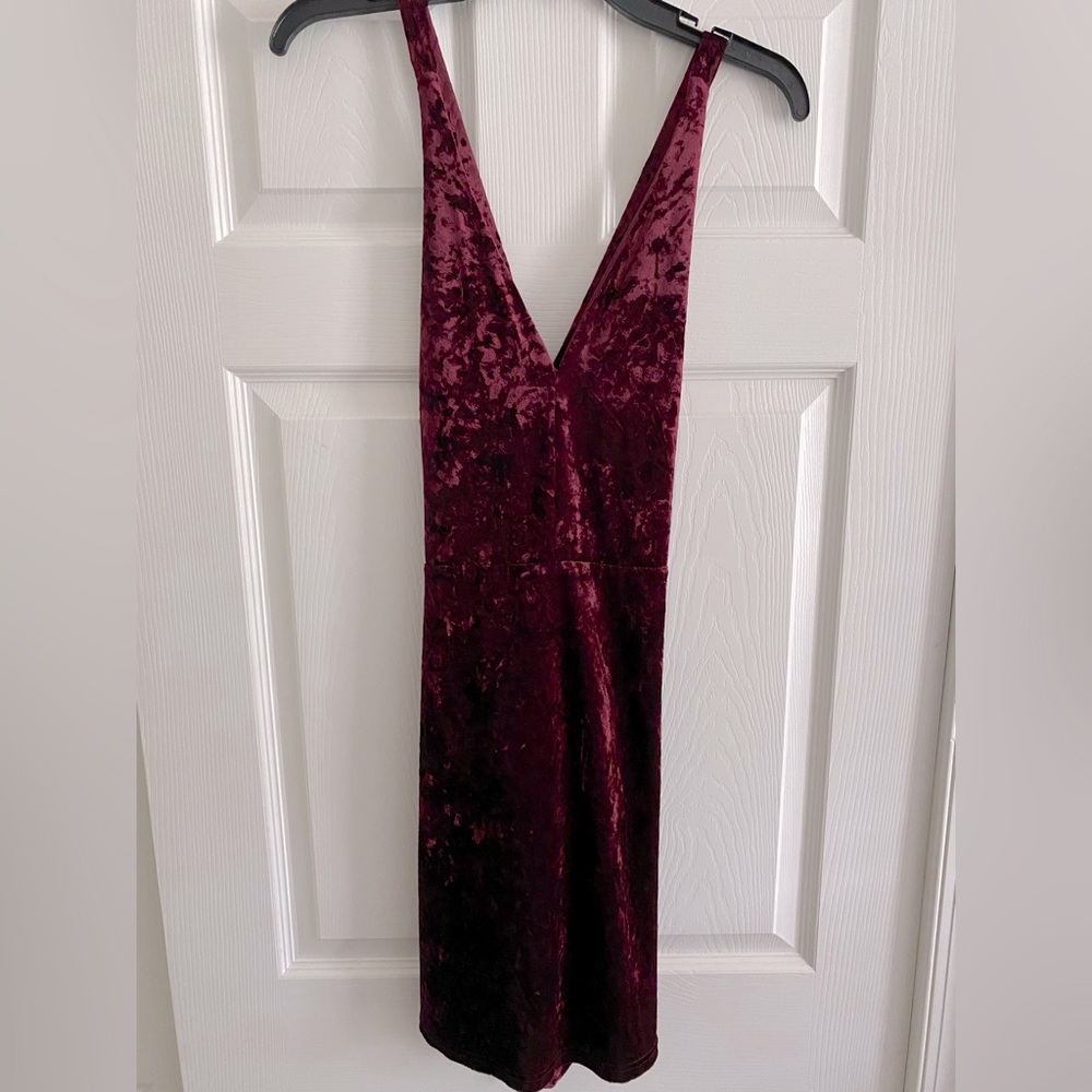 Deep Red Velvet Dress